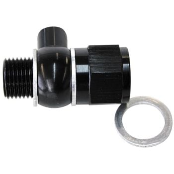 Aeroflow Oil Pressure Adapter suit GM LS Series Engine 1/8" NPT Black