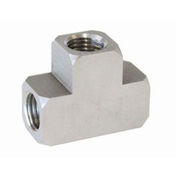 Aeroflow Stainless Inverted Female T-Block 3 x 3/8in-24 inverted seat