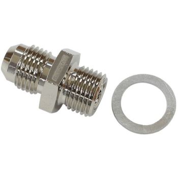 Aeroflow Transmission Adapter Short 9/16in-18 NPSM to -6AN Fits GM 4L80E