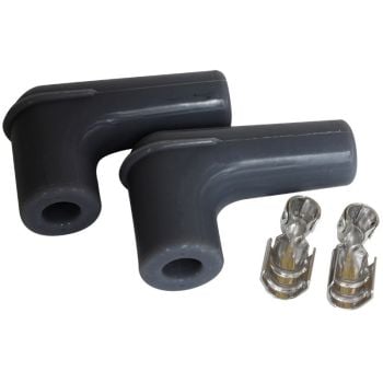 Aeroflow Xpro Silicone 90 Spark Plug Boots & Terminals Black 2PK
