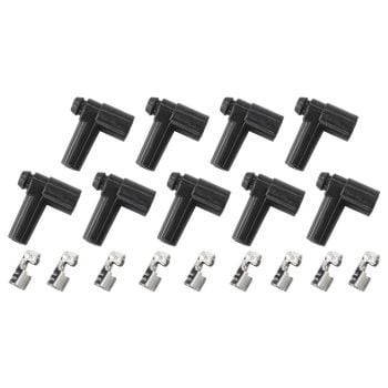 Aeroflow Xpro Silicone 90 HEI Boots & 90 Terminals Black set of 9