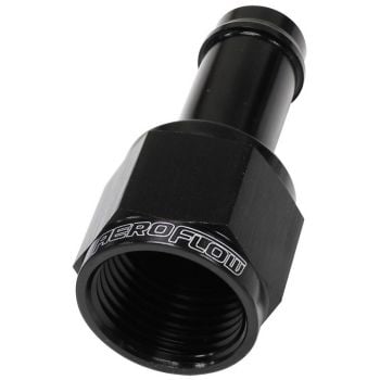Aeroflow Straight Hose Barb 3/8in to -6AN Female Black