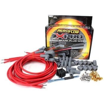 Aeroflow Xpro Universal 8.5mm V8 Ignition Lead Set with 90 Spark Plug Boots Red 