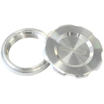 Aeroflow Low Profile Billet Filler Cap & 2in Female Weld-on Bung Raw Cap