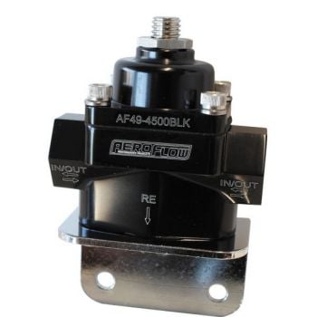 Aeroflow Billet Bypass Fuel Pressure Regulator 4.5-9PSI 3/8 NPT Black 