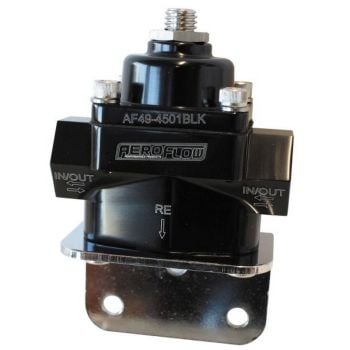 Aeroflow Billet Bypass Fuel Pressure Regulator 4.5-9PSI -8 ORB Black