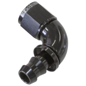 Aeroflow 510 Series Full Flow Tight Radius Push Lock 90 Hose-End -6AN Black 