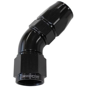 Aeroflow 570 Series 1pc Full Flow 45 Hose-End -10AN Black 