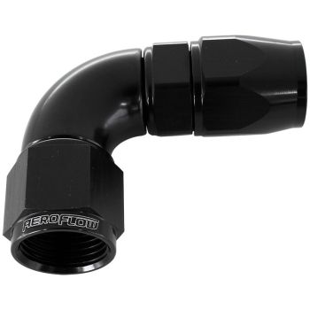 Aeroflow 570 Series 1pc Full Flow 90 Hose-End -6AN Black 
