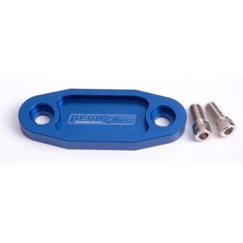 Aeroflow Billet Fuel Pump Block-Off Plate Blue 
