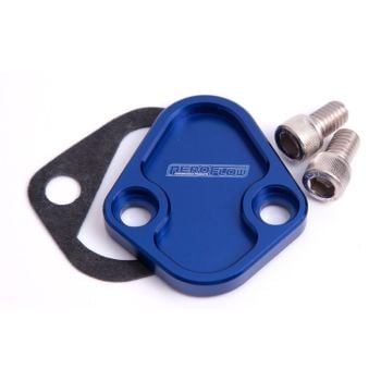 Aeroflow Billet Fuel Pump Block-Off Plate Blue 