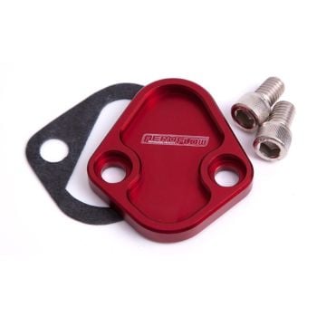 Aeroflow Billet Fuel Pump Block-Off Plate Red 