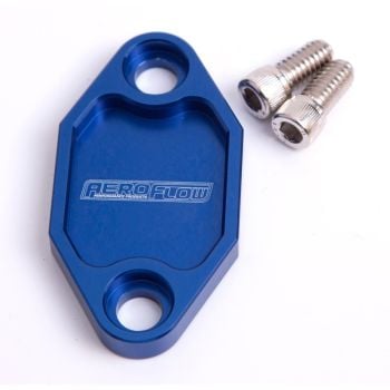 Aeroflow Billet Fuel Pump Block-Off Plate Blue 