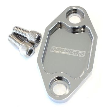 Aeroflow Billet Fuel Pump Block-Off Plate Chrome 