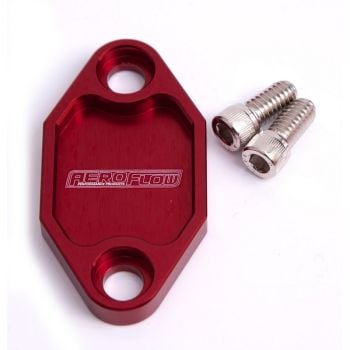 Aeroflow Billet Fuel Pump Block-Off Plate Red 