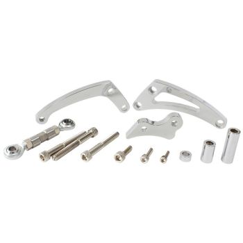 Aeroflow Low Mount Billet Alternator Bracket Passenger Side Polished Finish 