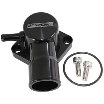 Aeroflow Billet Aluminium Swivel Thermostat Housing Black