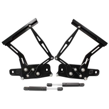 Aeroflow Billet Bonnet Hinge Kit Black 