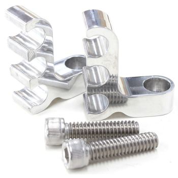 Aeroflow Ignition Lead Separator Polished Pair Holds 3 Leads