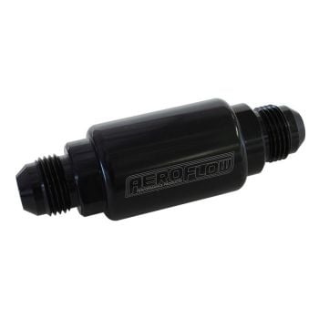 Aeroflow Billet Fuel Filter -8AN40 micron Stainless element 1.25in x 3in L Black