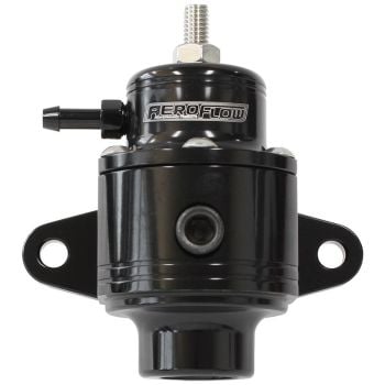Aeroflow Compact Billet 3-Port EFI Fuel Pressure Regulator Adjustable 30-90psi Black