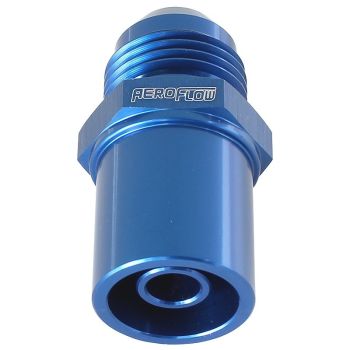 Aeroflow Push In Front Valve Cover Breather Adaptor -8AN Blue 20mm OD 