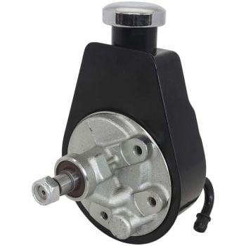 Aeroflow AF83-1000BLK Power Steering Saginaw Pump Black Keyway Shaft No Pulley