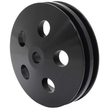 Aeroflow AF83-1004BLK Power Steering Pulley Double Black 5/8 Shaft GM Saginaw