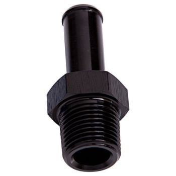 Aeroflow Male NPT to Barb Straight Adapter 3/8in to 3/8in Black