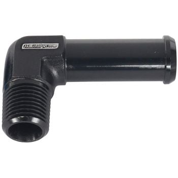 Aeroflow AF842-02-06BLK 90 Deg 1/8" NPT To 3/8" Barb Black 90 Deg Male To Male
