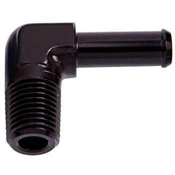 Aeroflow Male NPT to Barb 90 Adapter 1/8in to 5/16in Black