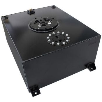 Aeroflow Alloy 76L Fuel Cell Flat Bottom Triple 40mm Pump Hanger & Sender Black