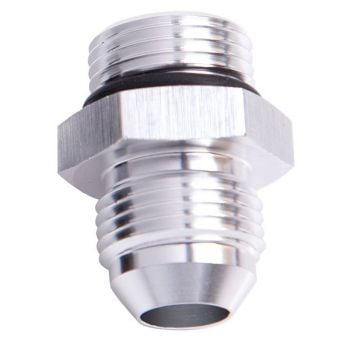 Aeroflow ORB to AN Straight Male Flare Adapter -6 ORB to -6AN Silver