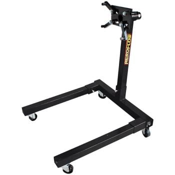 Aeroflow Engine Stand C-Frame 1250lb 567kg max load 4 wheels Black Powder Coated Finish