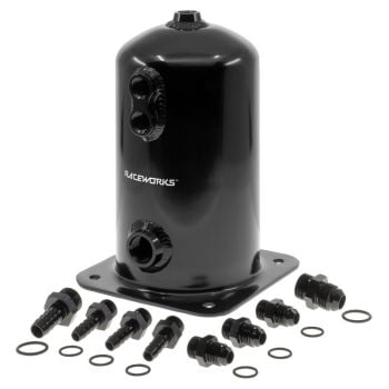 Raceworks 1.5L Surge Tank AN-8 Single Outlet Black ALY-068BK