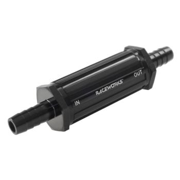 Raceworks Inline Fuel Filter with 3/8in Barbs 30 Micron ALY-099