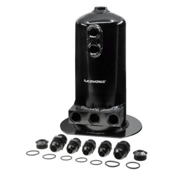 Raceworks 2.5L Surge Tank AN-8 Single/dual Outlet Black ALY-158BK