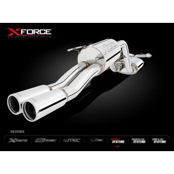 XForce Twin 2.5 Inch Cat-Back System Stainless Steel Small Muffler
