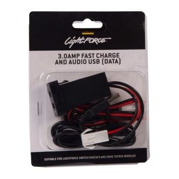Lightforce CBUSBTY2DC DUAL USB CHARGER/DATA PASSTHRU 12V 3.0amp T/S LATE TOYOTA