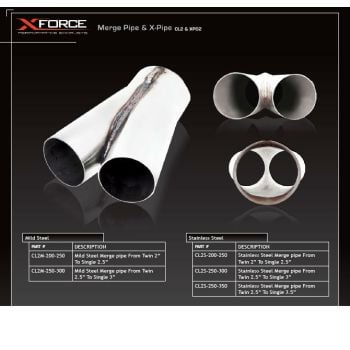 XForce Stainless Steel Merge pipe From Twin 2.5 Inch To Single 3.5 Inch