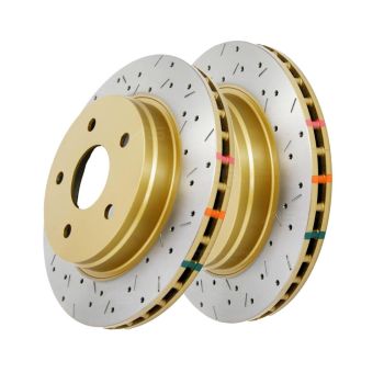 DBA42442XS Brake Disc Rotor Pair Cross Drilled & Slotted 4000 DBA