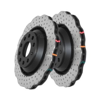 DBA42809WXD Brake Disc Rotor Pair Wave Cross Drilled Dimpled 4000 DBA