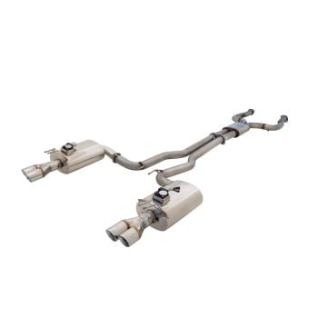 XForce Twin 2.25 Inch Cat-Back 409 Stainless With Polished Stainless Steel 2.5 Inch Varex Rear Mufflers