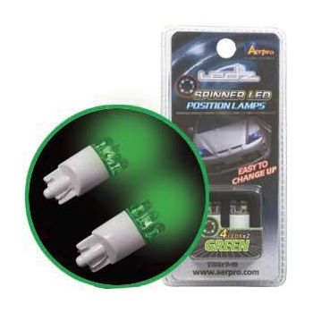 Aerpro ELL11G 4 led spinning globes green pk of 2