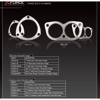 XForce Twin 3 Inch Stainless Steel Flange With Three Bolt Hole