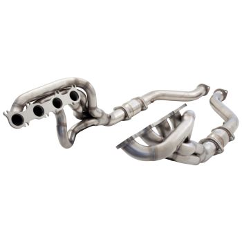 XForce 1 Inch7/8 Stainless Header and 3 Inch Metallic Cats Non Polished Stainless Steel