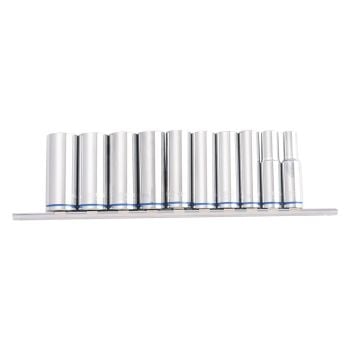 Kincrome Deep Socket Rail 10pc 3/8" Drive Mirror Polish Metric K2178