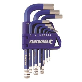 Kincrome Ball Point Hex Key & Wrench Set Short Series 9pc K5143