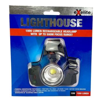 Exelite High Performance 1000 Lumen Rechargeable Headlamp LIGHTHOUSE