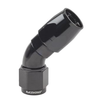 Raceworks Cutter Hose End AN-6 45deg RWF-102-06BK